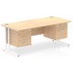 Rayleigh Cantilever Straight Desk with Double Fixed Pedestal